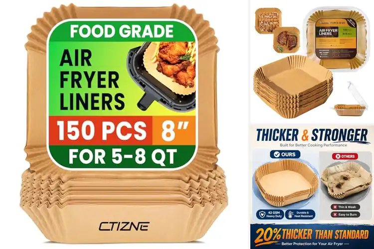 Detailed view of Best 8 Inch Square Liners For 5 To 8 Qt
