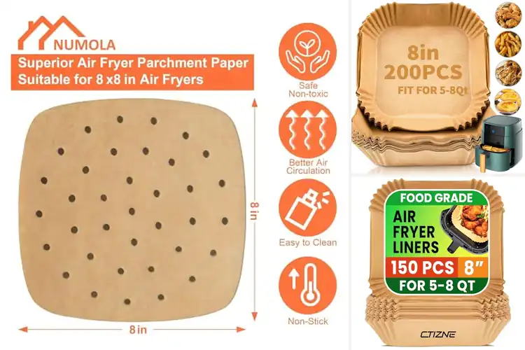 Detailed view of 10 Best 8 Inch Square Liners for Easy Air Fryer Cleanup