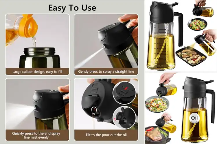 Detailed view of Best Pour And Spray Olive Oil Bottle